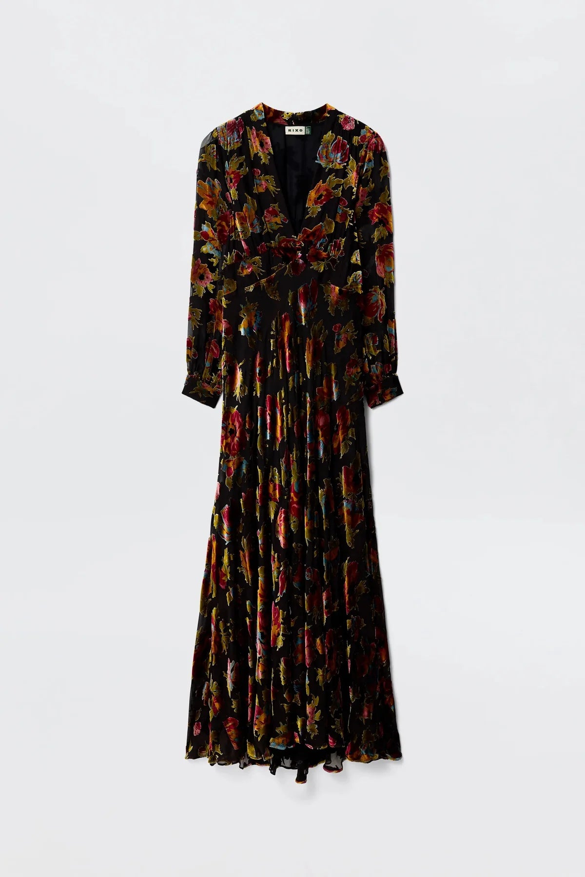 RIXO Emory Dress in Countryside Devore BlacK