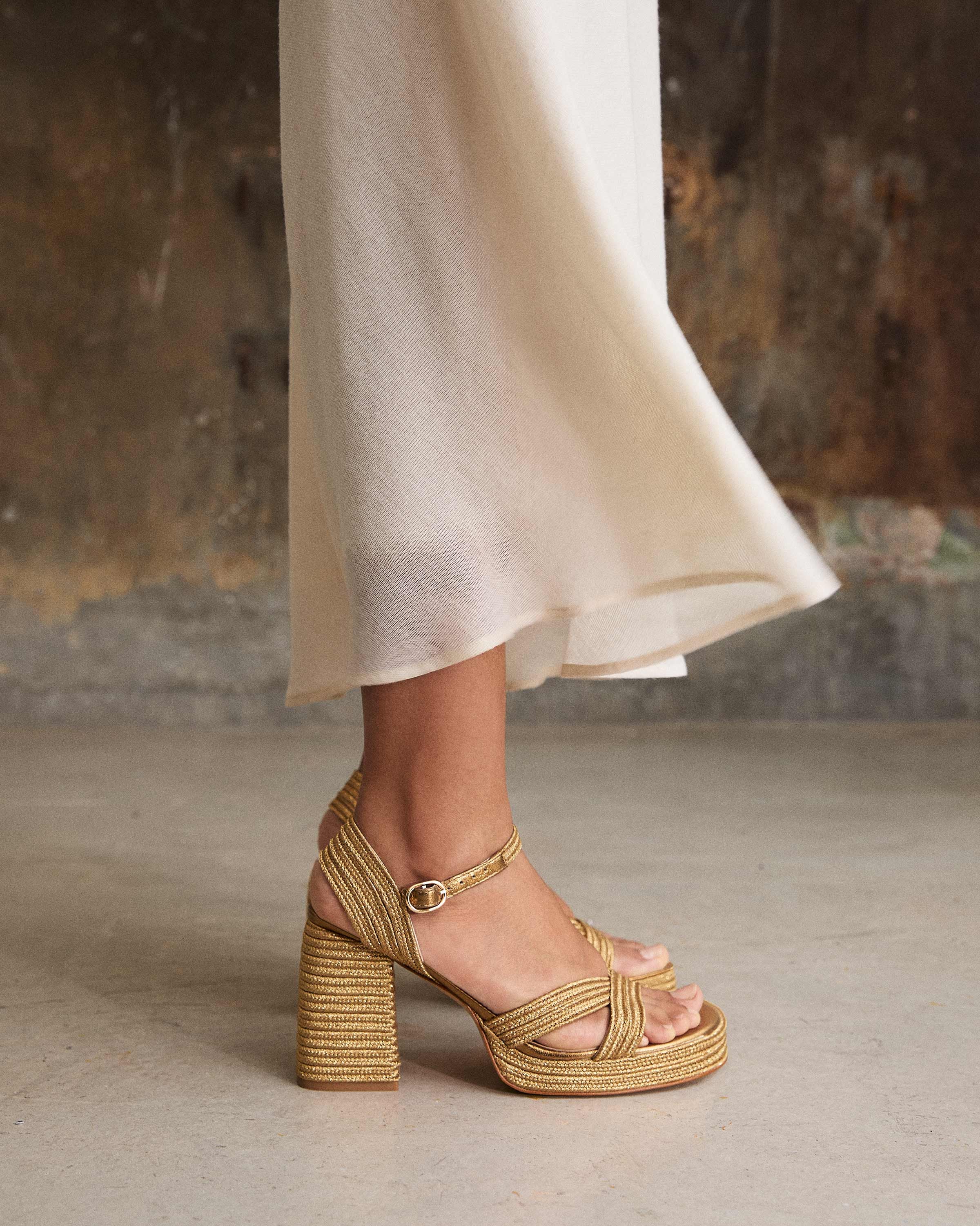 CASTANER Valle Woven Heel in Gold