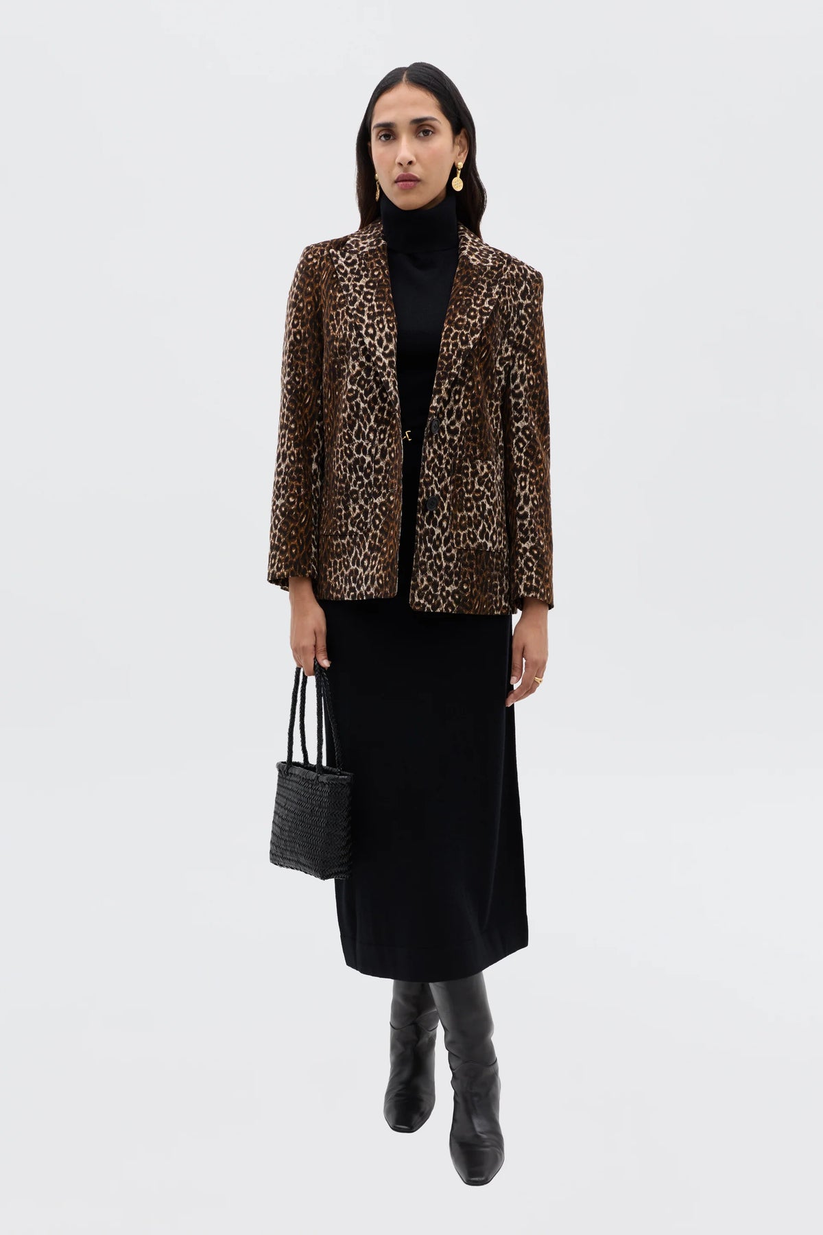 RIXO Xander Jacket in Lyra Leo Black