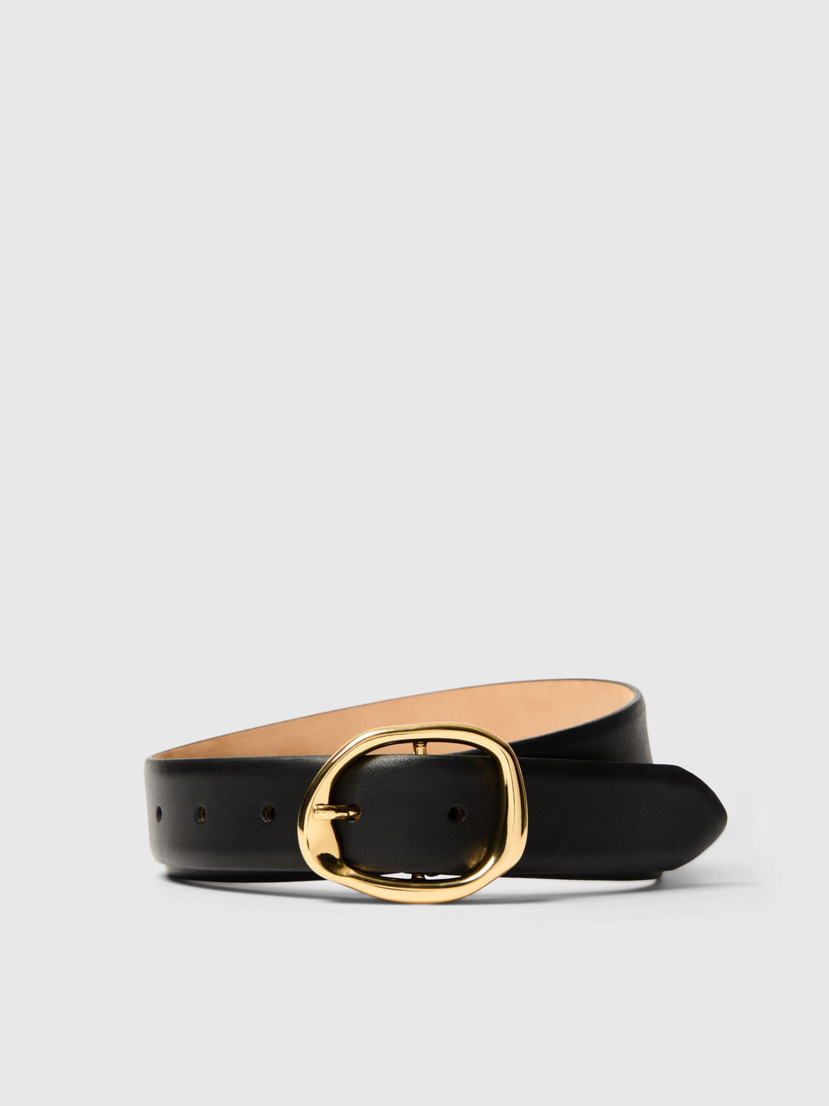 SELECTED Fiona Leather Belt in Black
