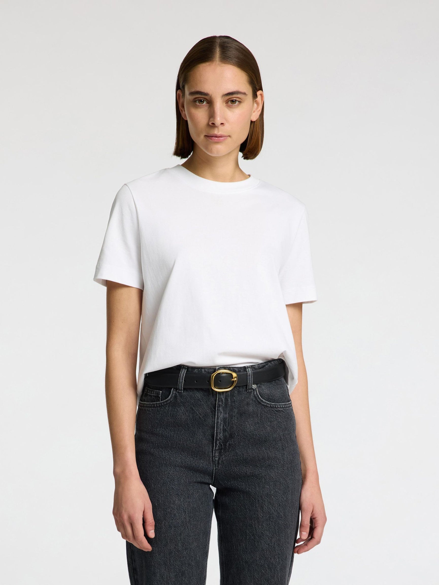 SELECTED Fiona Leather Belt in Black