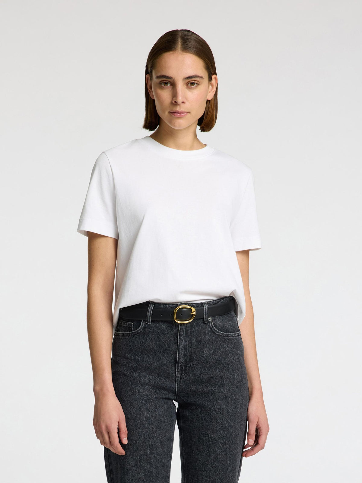 SELECTED Fiona Leather Belt in Black