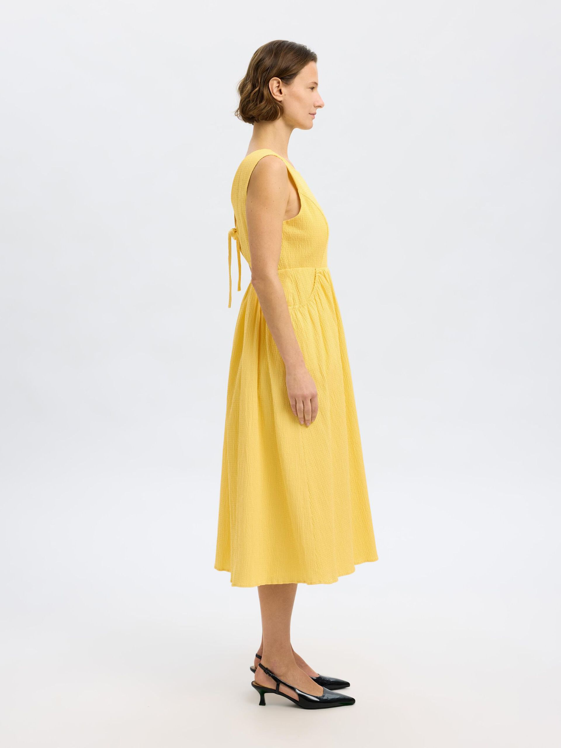 SELECTED Leonora Pocket Midi Dress in Sundress