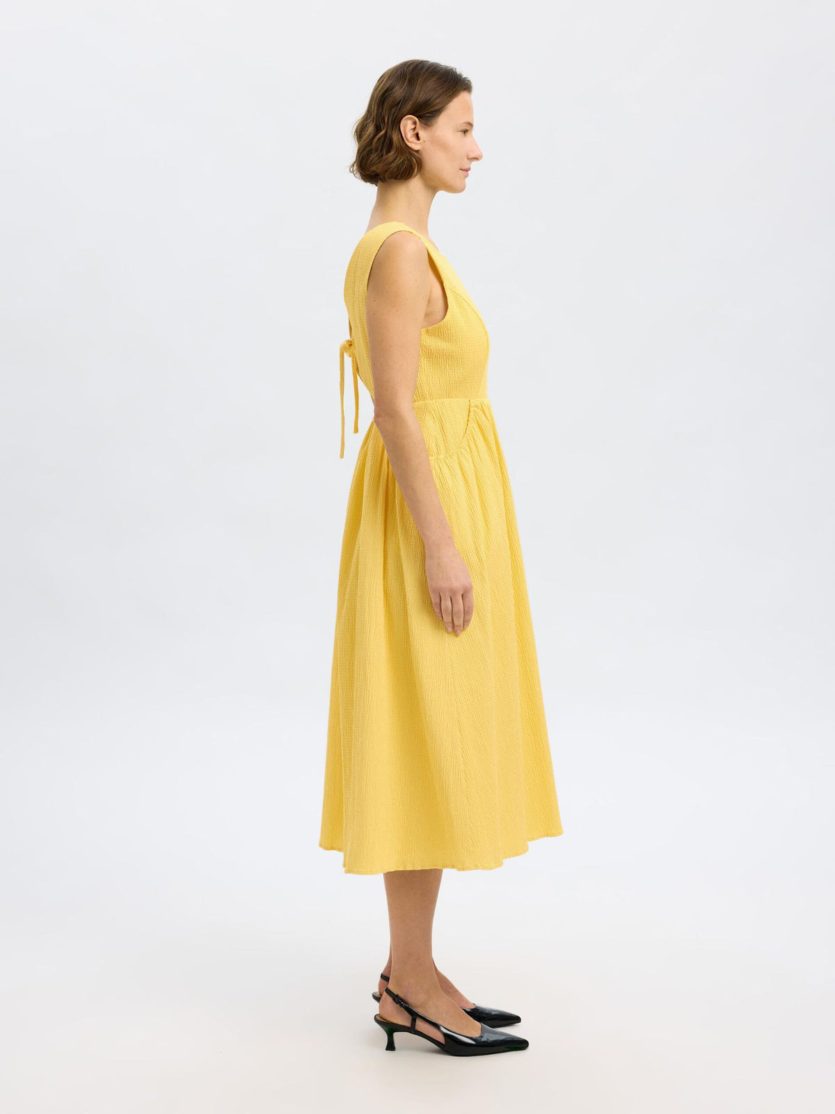 SELECTED Leonora Pocket Midi Dress in Sundress