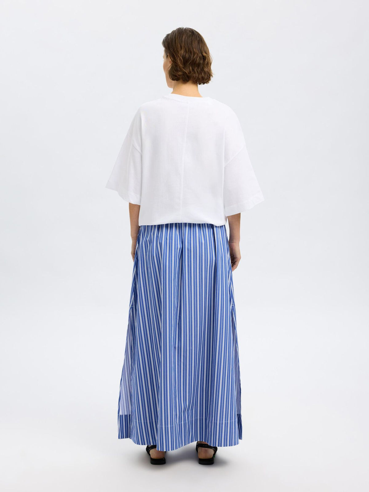 SELECTED Fia Ankle Slit Skirt in Dazzling Blue