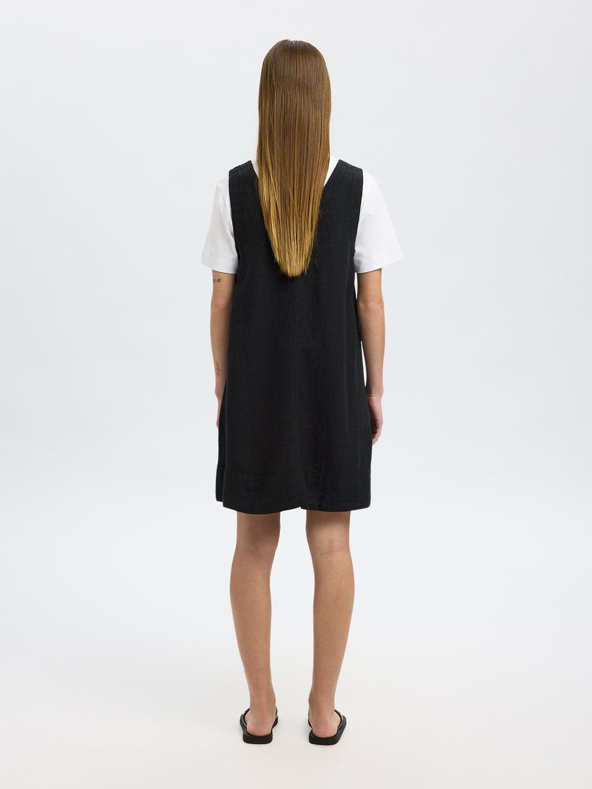 SELECTED Linna Linen Dress in Black