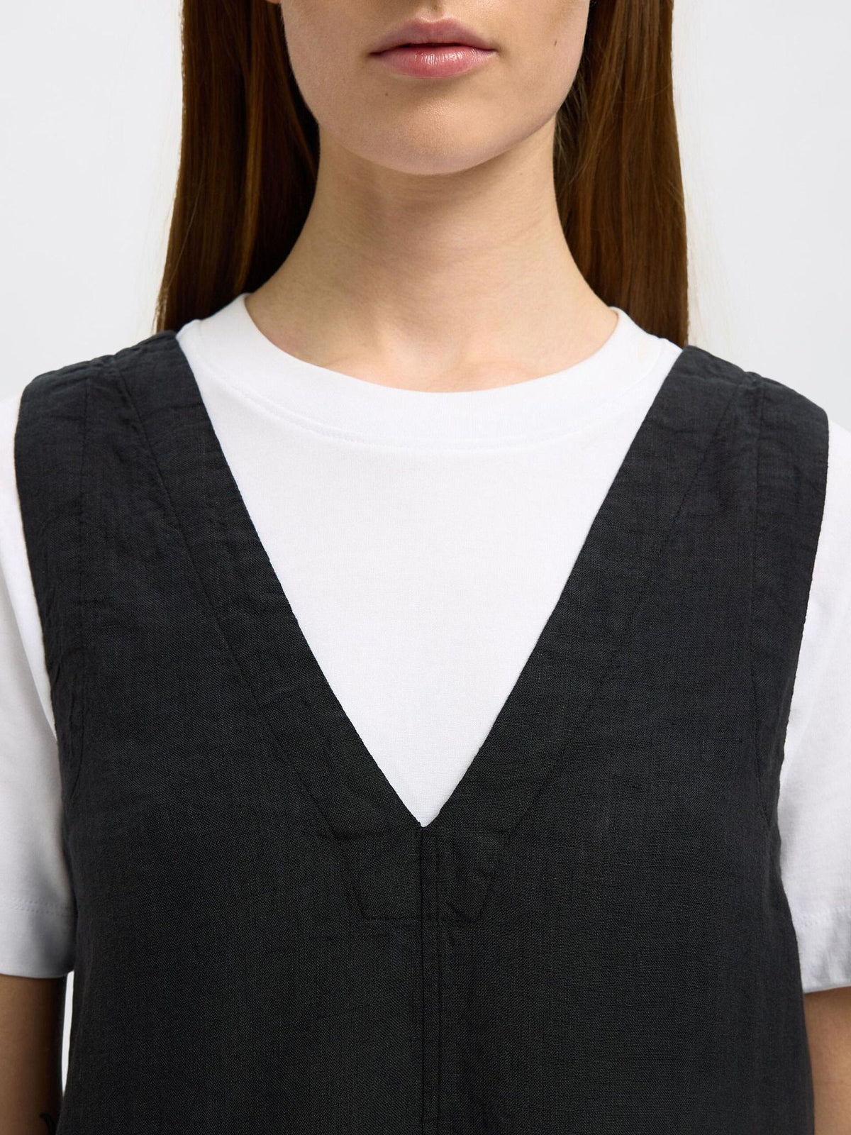 SELECTED Linna Linen Dress in Black