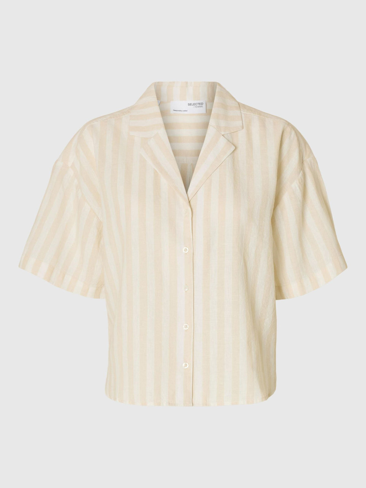SELECTED Luisa Striped Shirt in Sandshell