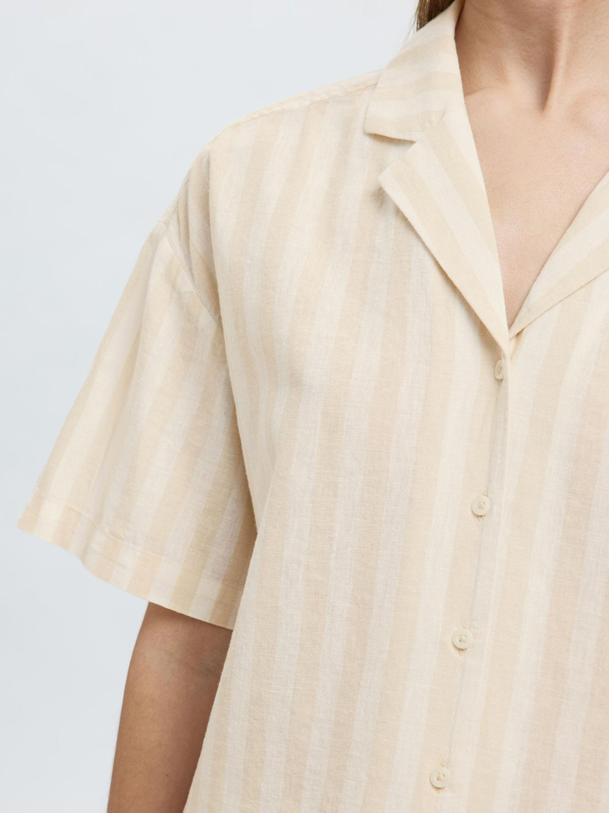 SELECTED Luisa Striped Shirt in Sandshell
