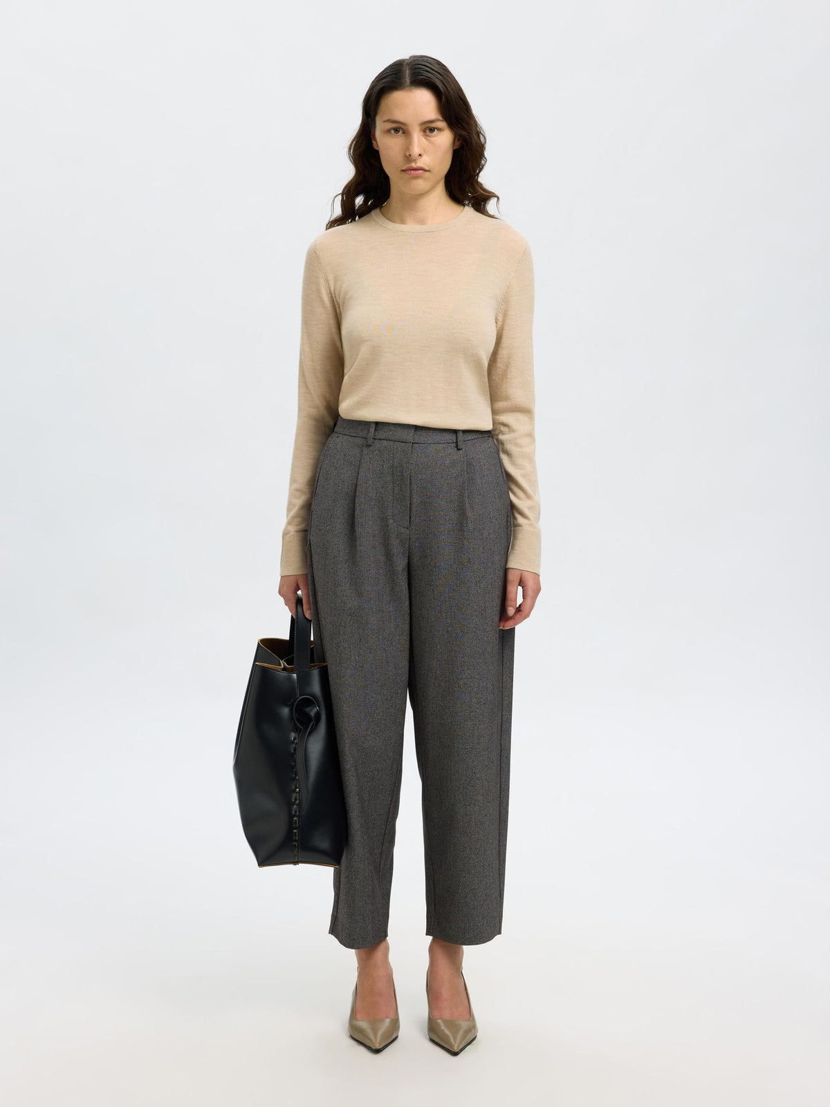 SELECTED Thea Knit in Oatmeal