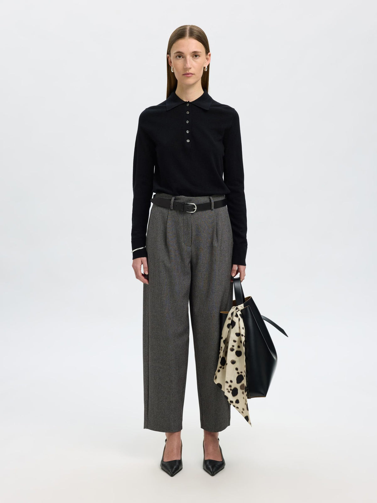 SELECTED Barrel Alma Pant in Black