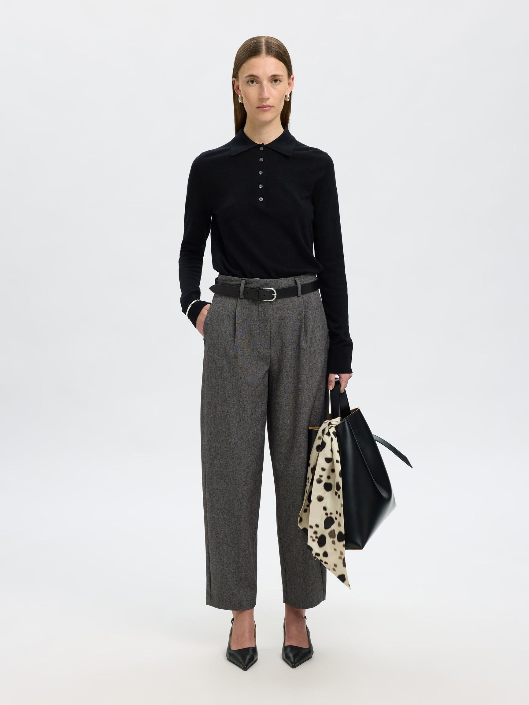 SELECTED Barrel Alma Pant in Black