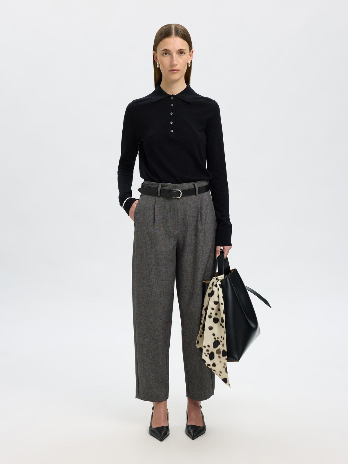 SELECTED Barrel Alma Pant in Black