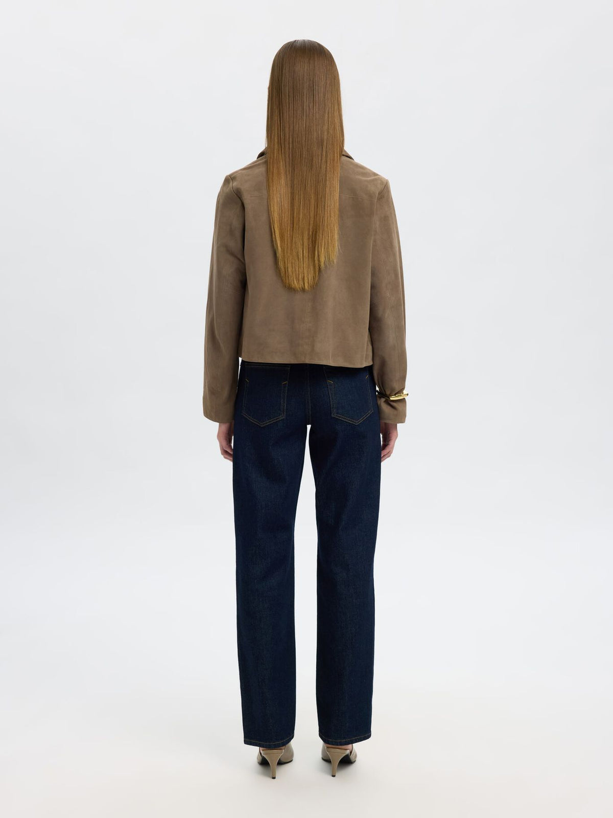 SELECTED Kaya Suede Jacket in Fungi