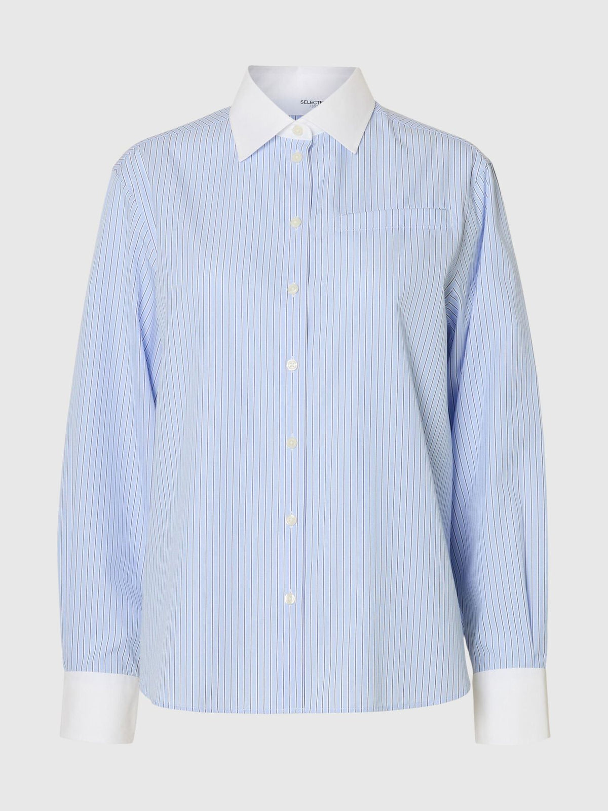 SELECTED Ilina Contrast Shirt in Cashmere Blue Stripes