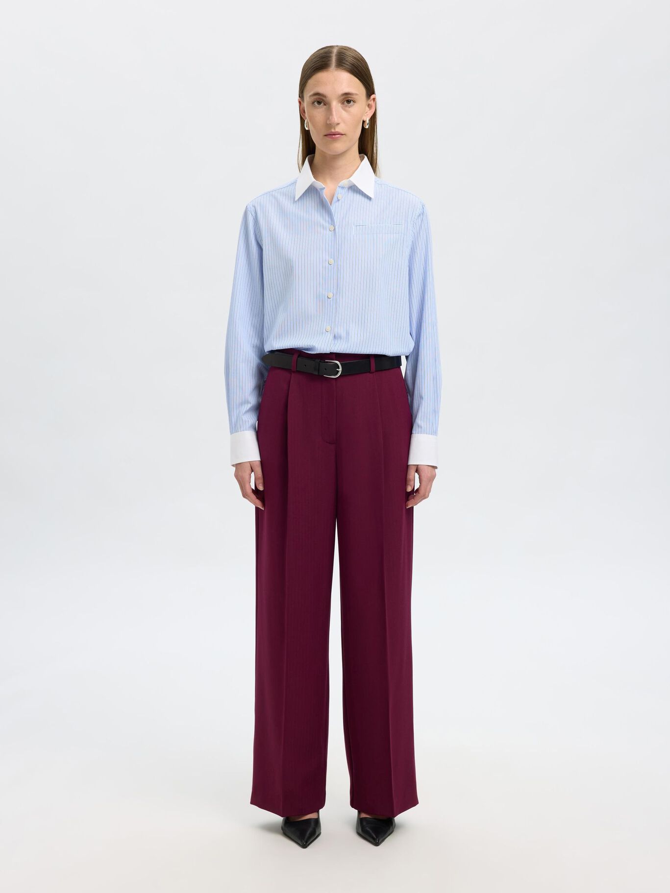 SELECTED Ilina Contrast Shirt in Cashmere Blue Stripes