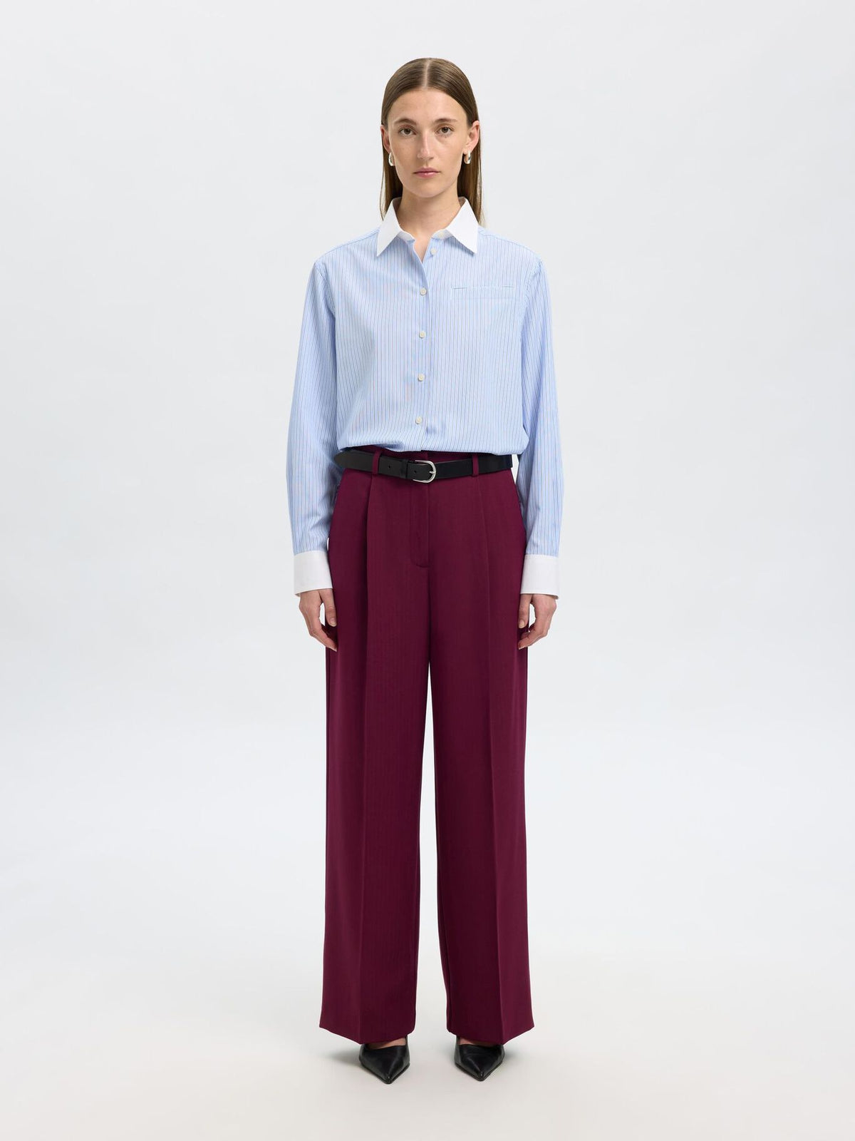 SELECTED Ilina Contrast Shirt in Cashmere Blue Stripes