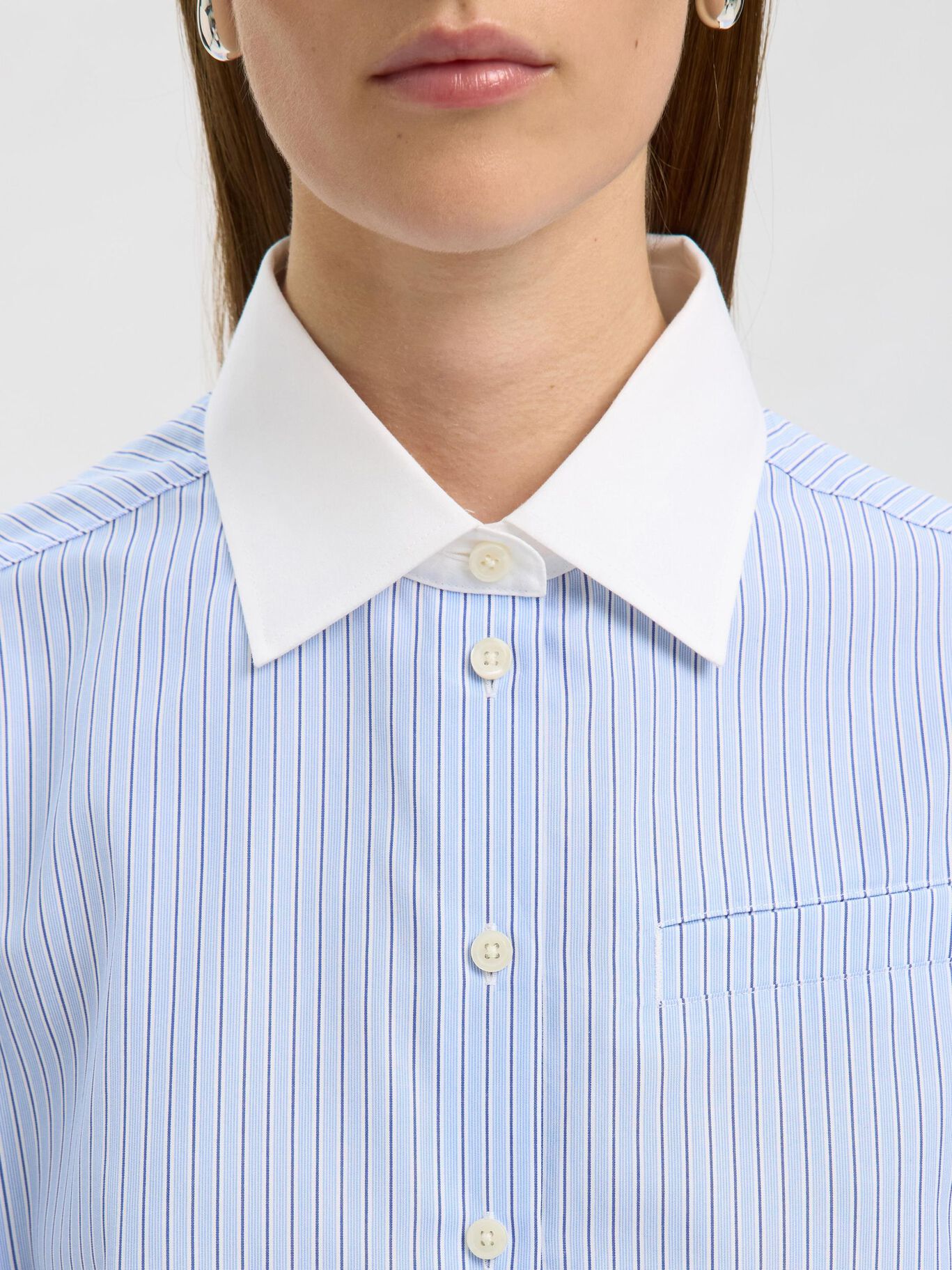 SELECTED Ilina Contrast Shirt in Cashmere Blue Stripes