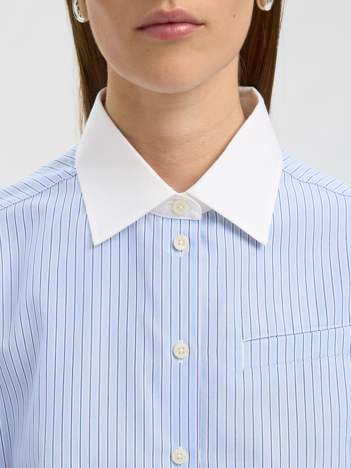 SELECTED Ilina Contrast Shirt in Cashmere Blue Stripes