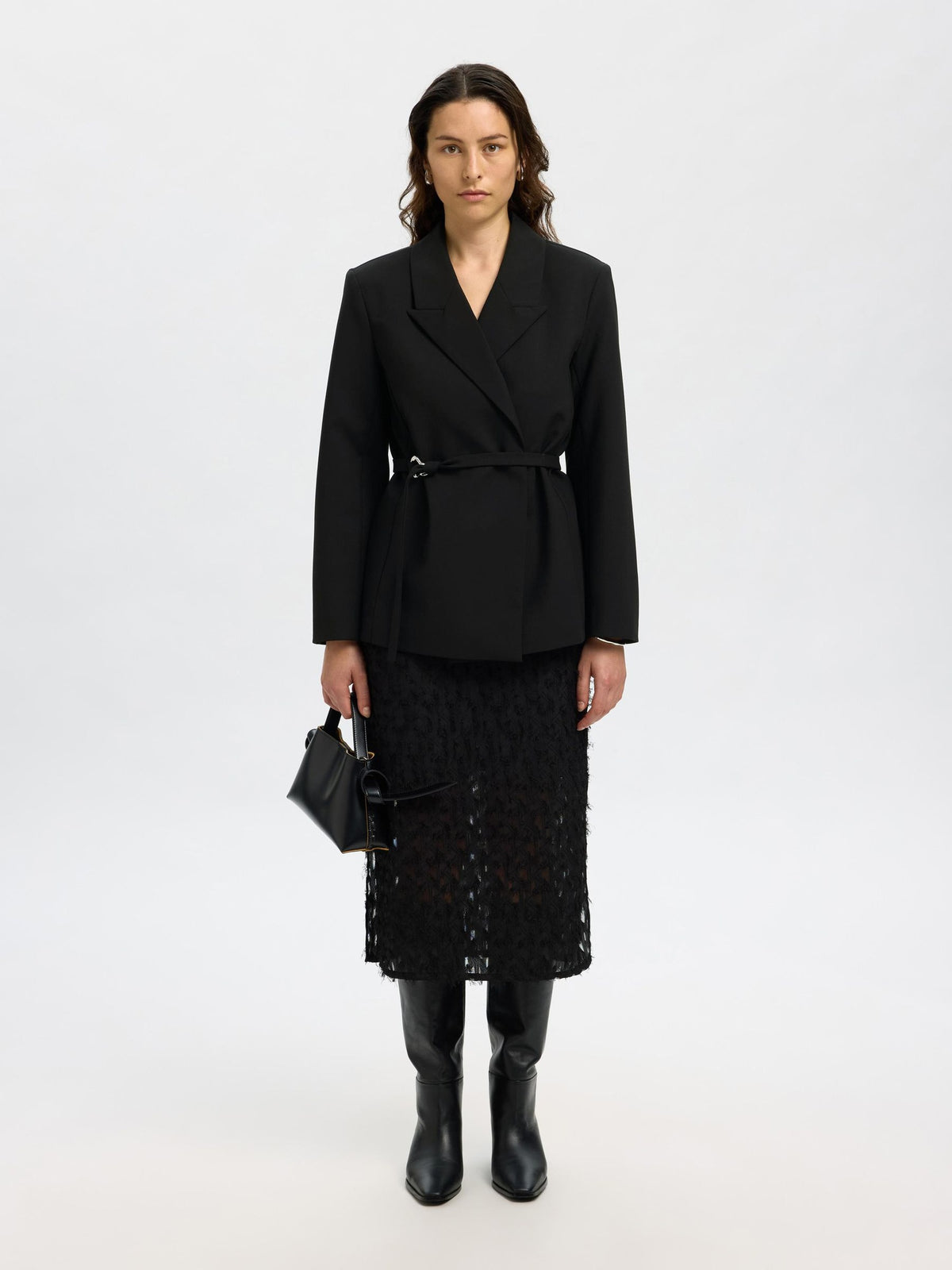 SELECTED Marion Midi Skirt in Black