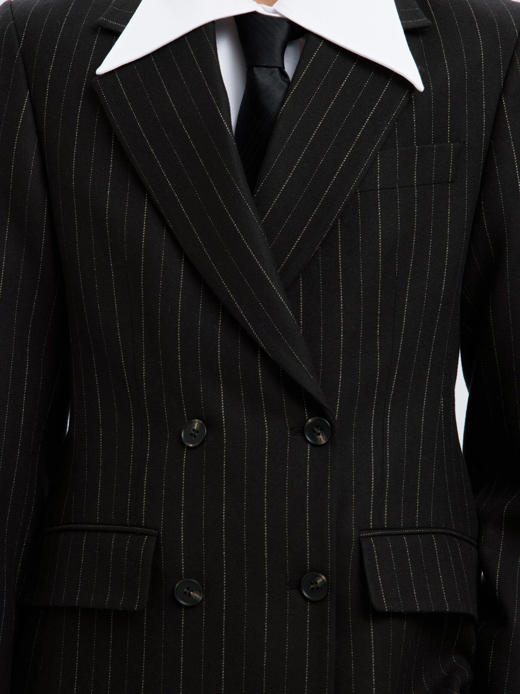 SELECTED Malia Manteco Blazer in Black Pinstripe