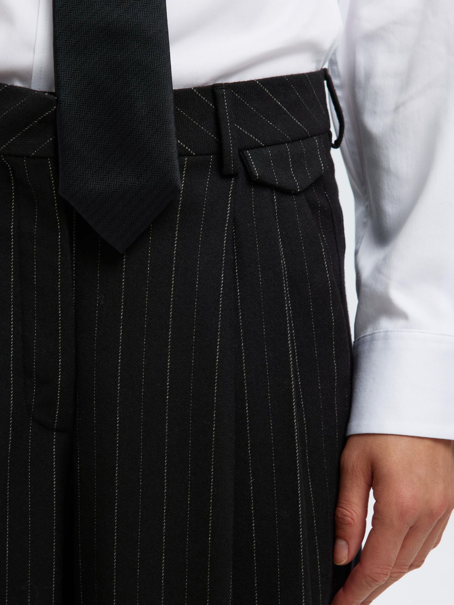 SELECTED Malia Manteco Pants in Black Pinstripe
