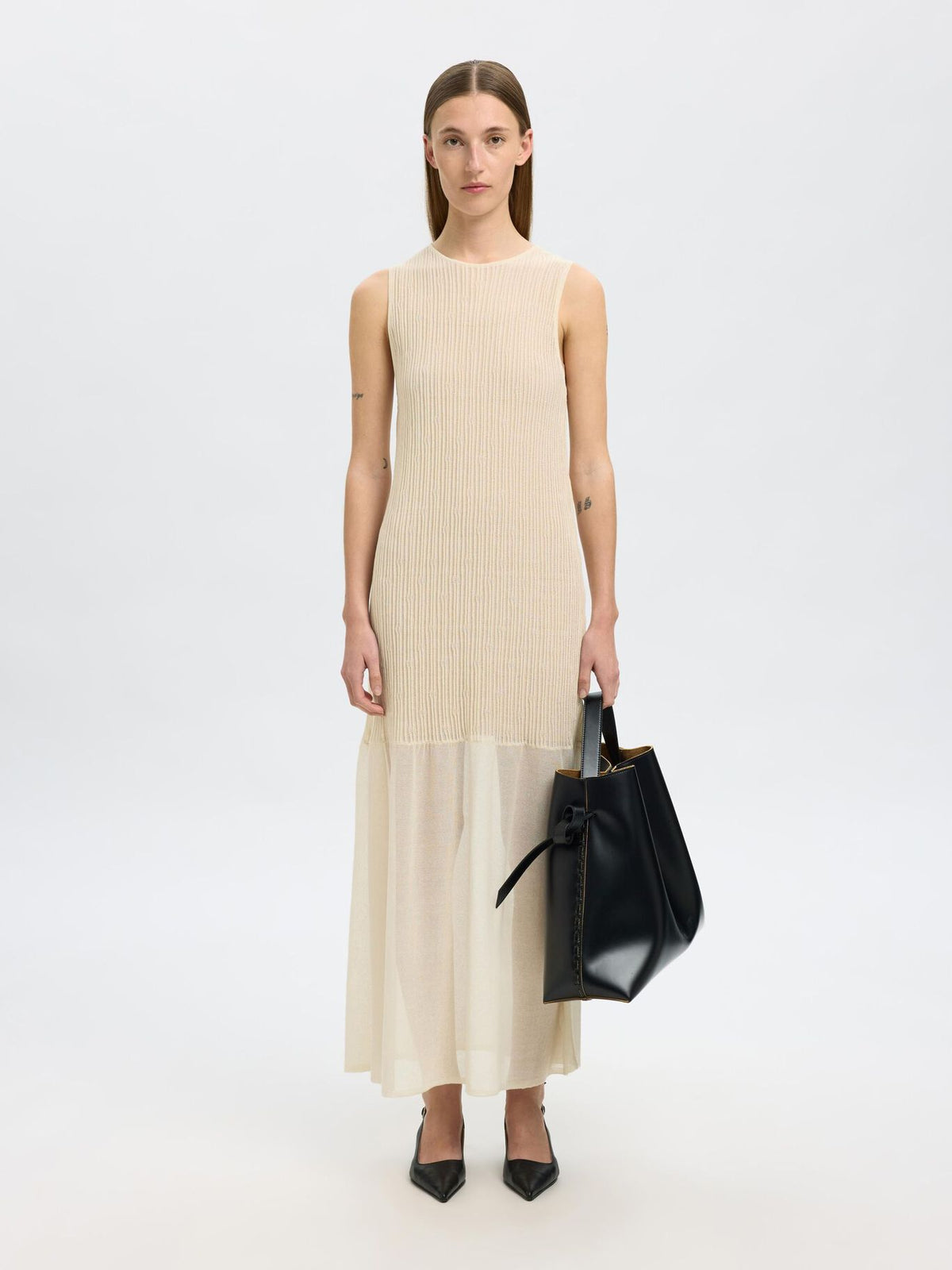 SELECTED Lea SL Knit Dress in Birch