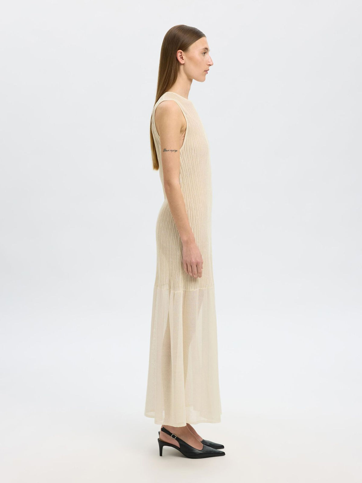 SELECTED Lea SL Knit Dress in Birch
