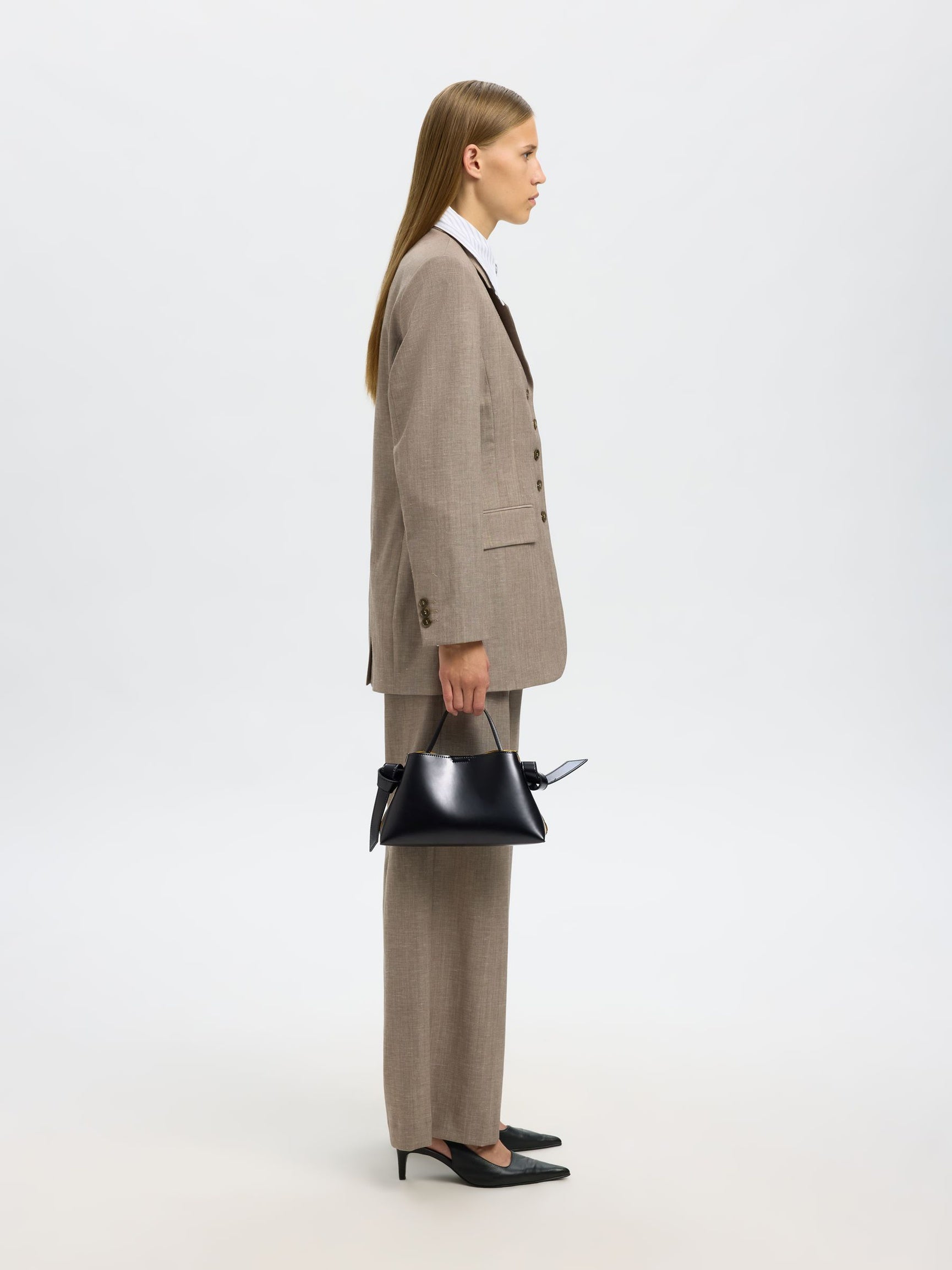 SELECTED Stella Mini Leather Bag in Black