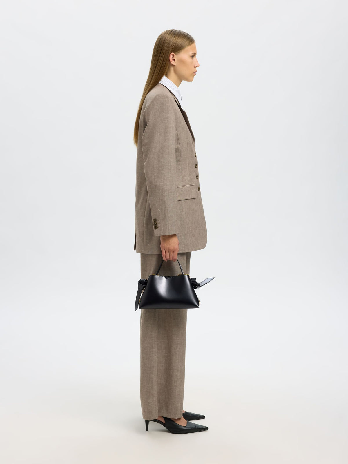 SELECTED Stella Mini Leather Bag in Black