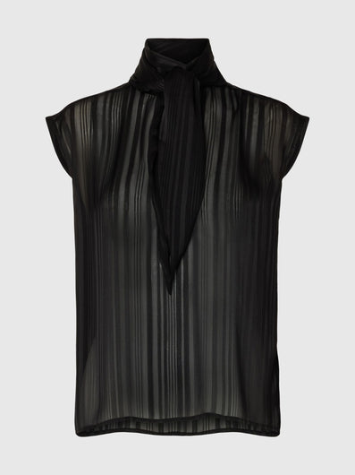 Selected Margrethe SL Tie Top in Black