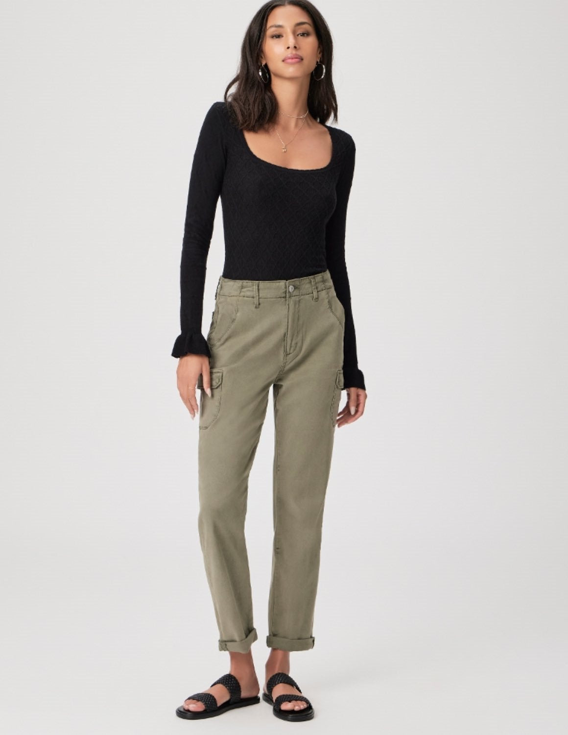 PAIGE Drew Pant in Khaki