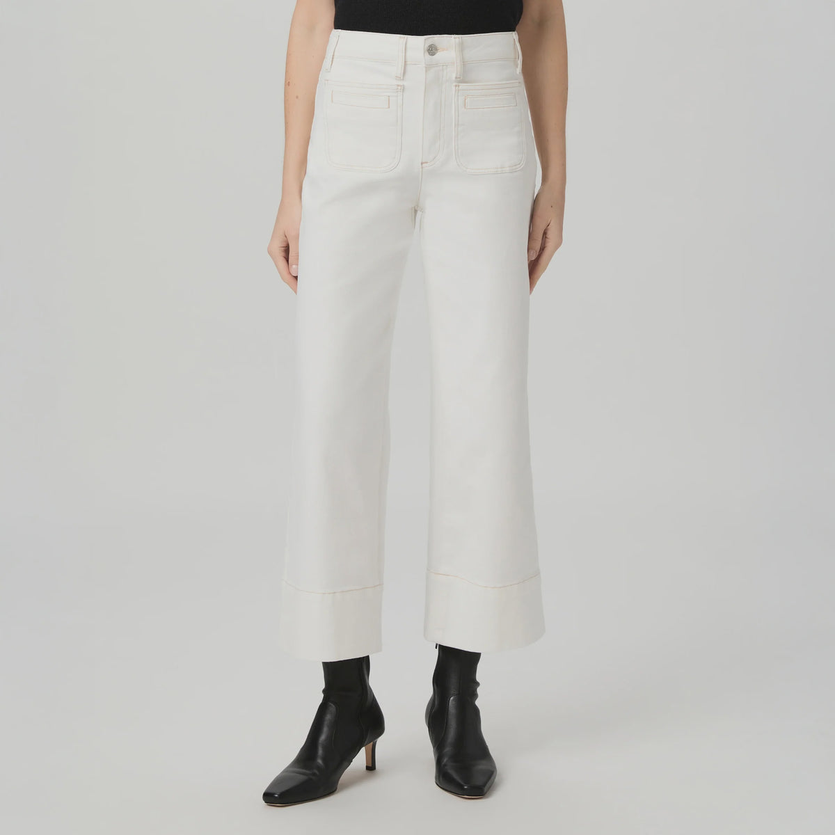 PAIGE Anessa Welt Patch Pockets in Toasted Ecru