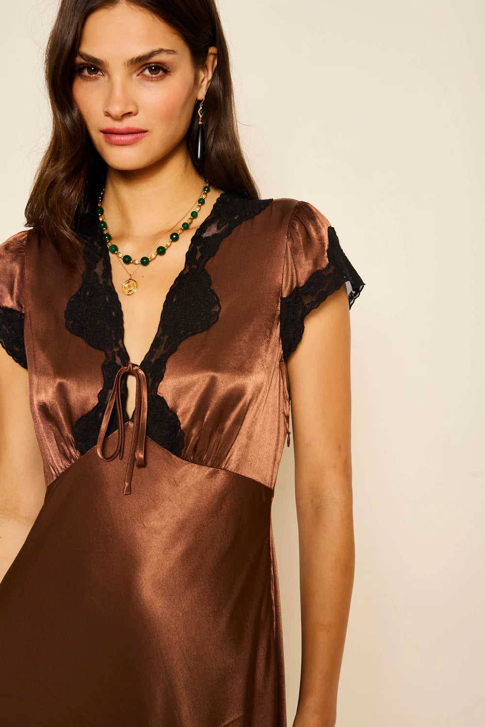 RIXO Amari Dress in Bronze