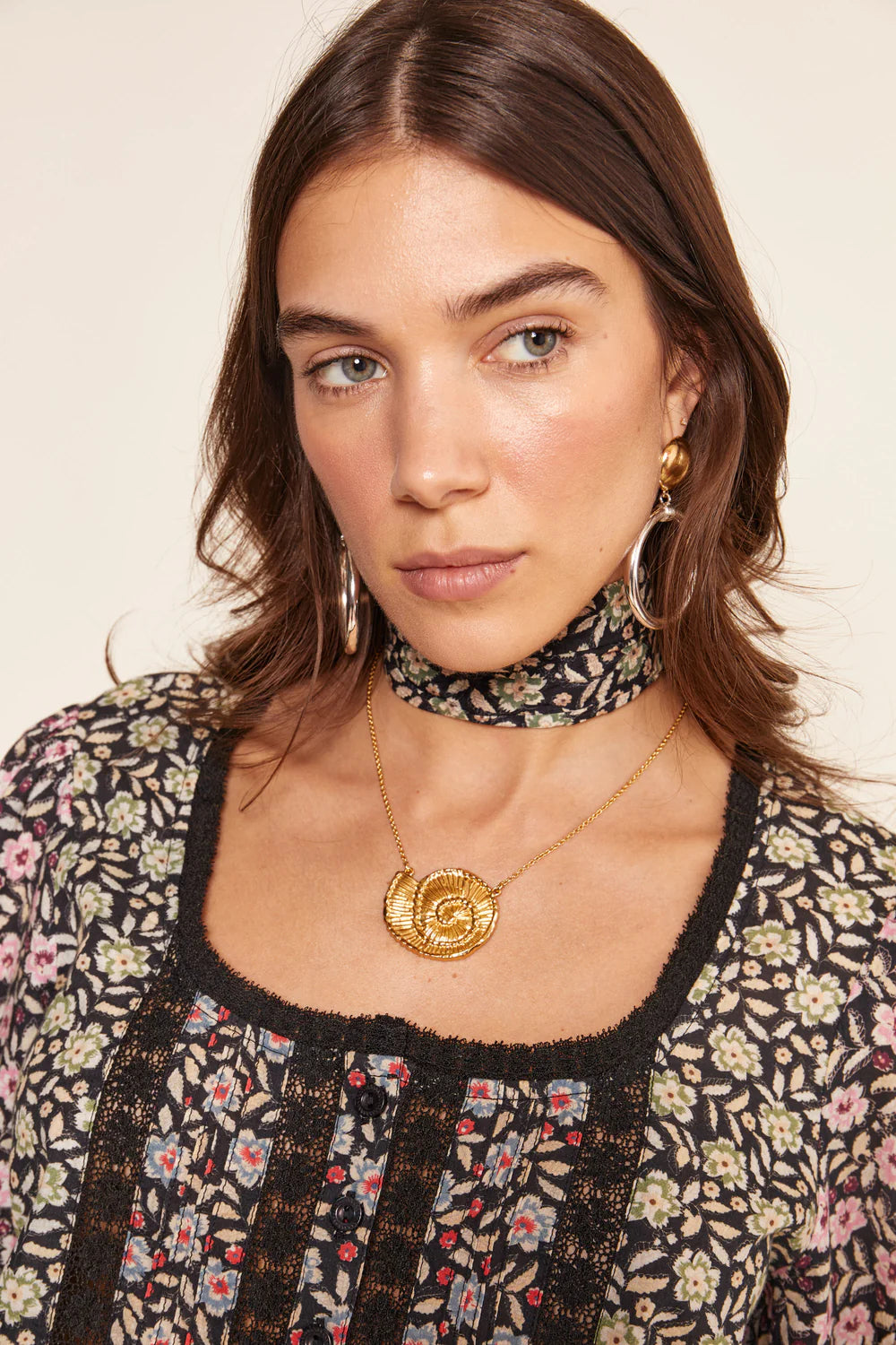RIXO Jaques Top in Carnation Mix Olive