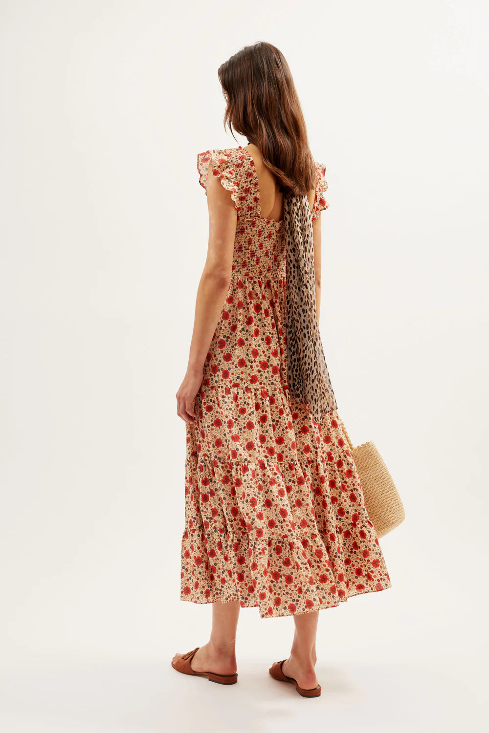 RIXO Kendall Dress in Eva Floral Cream