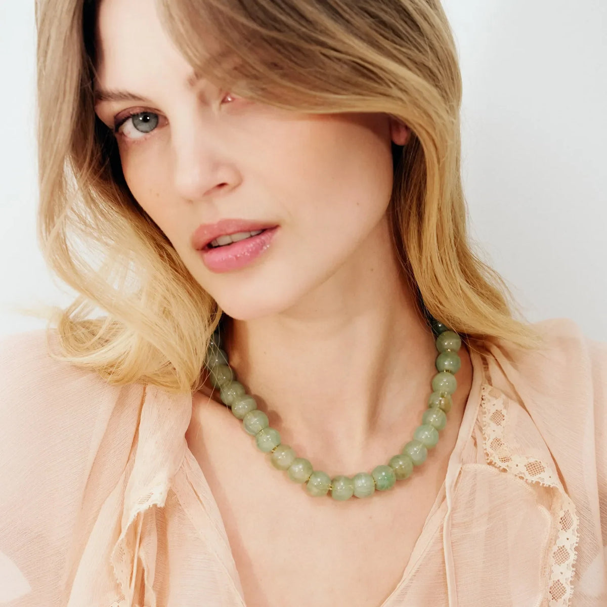 Vanessa Baroni Mini Beads Necklace in Jade