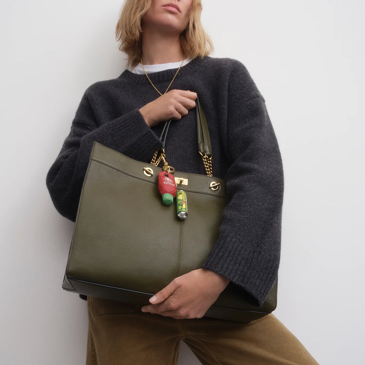 Anya Hindmarch Mortimer Tote Eyelet in Bonsai