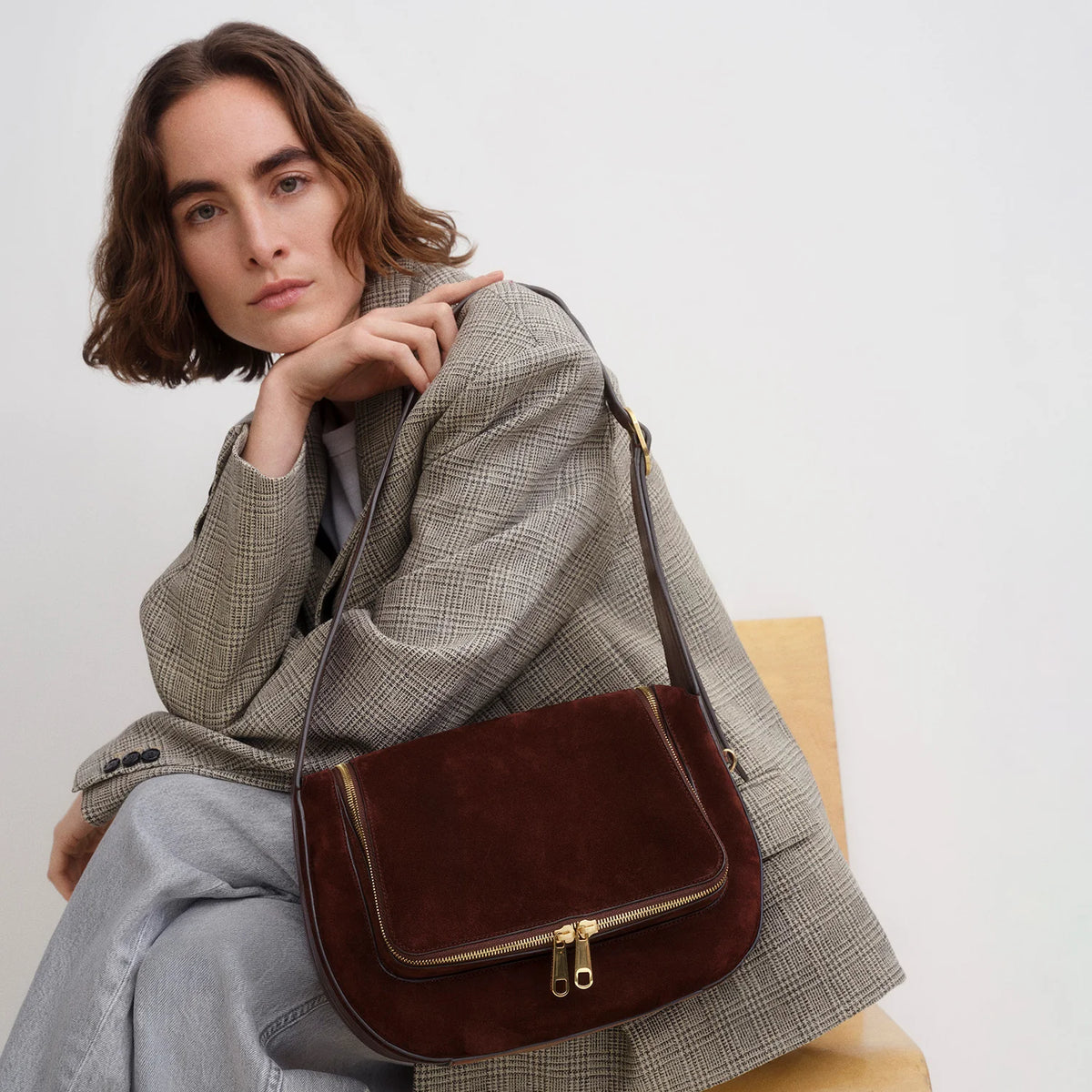 Anya Hindmarch Vere in Dark Cedar Suede