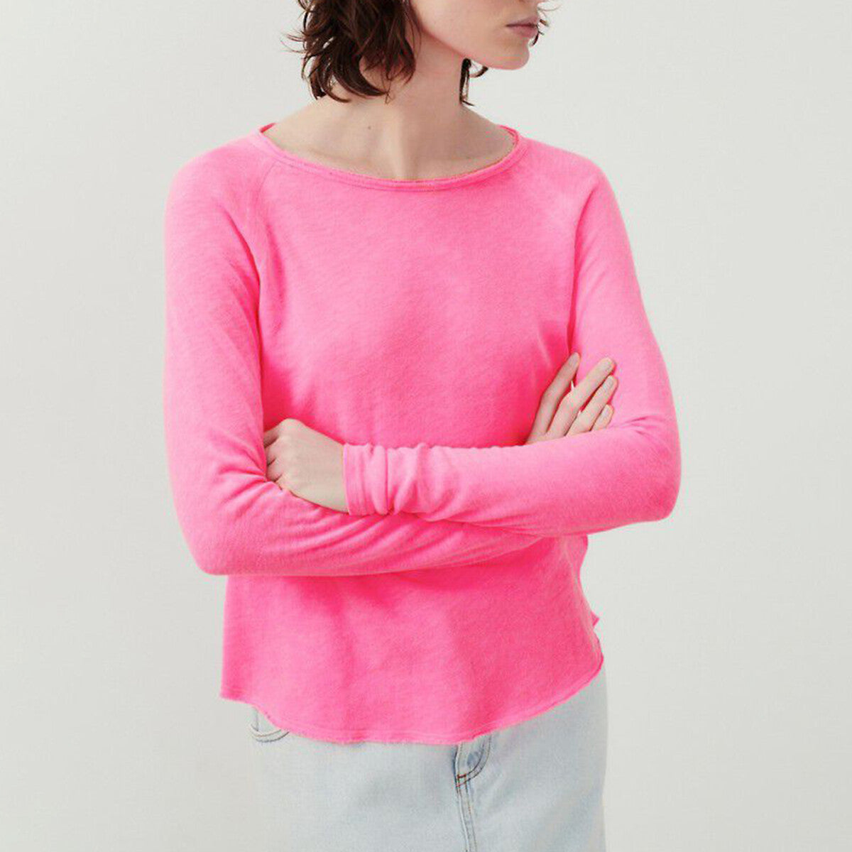 American Vintage Sonoma 31 LS Rd Neck in Pink Acid Fluo