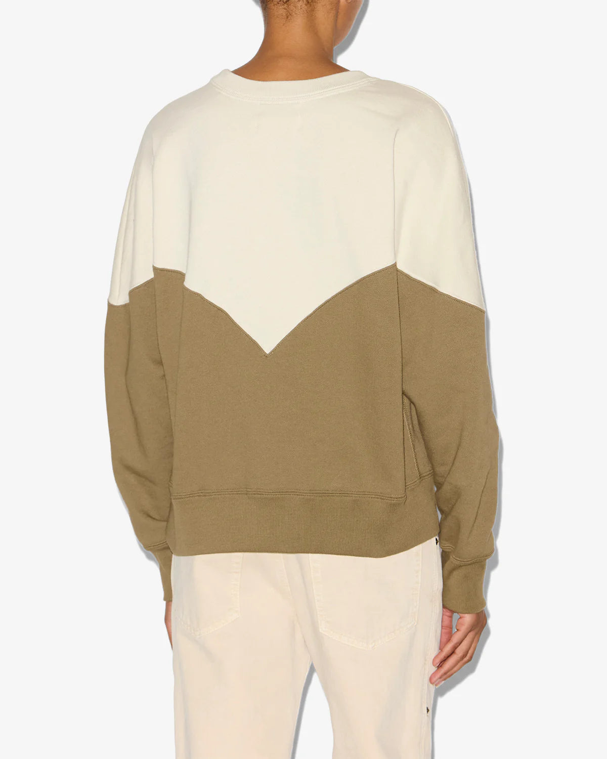 Marant Etoile Houston Sweatshirt in Ecru, Dark Khaki