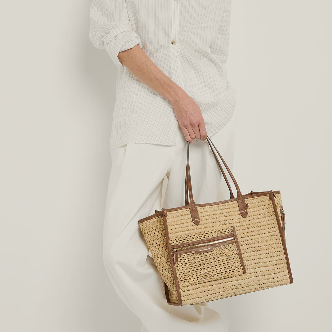 AH Pocket Tote in Natural Raffia