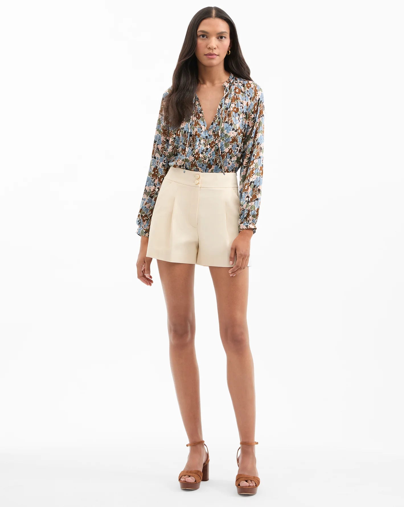 Veronica Beard Linds Blouse in Lake Mist