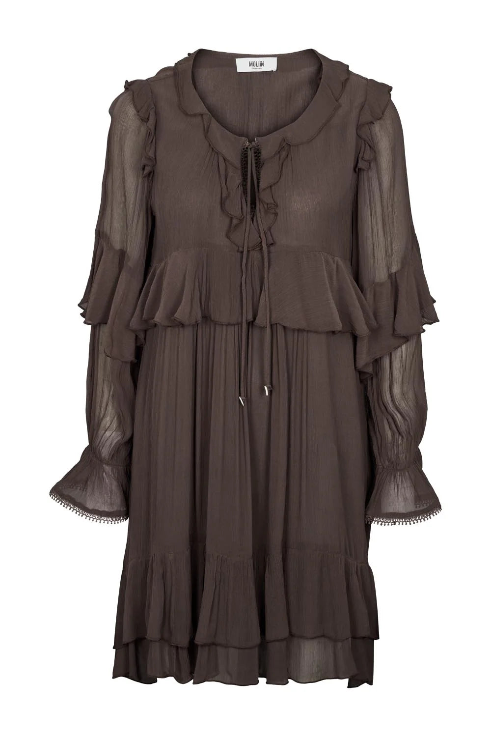 Moliin Elle Short Dress in Black Coffee