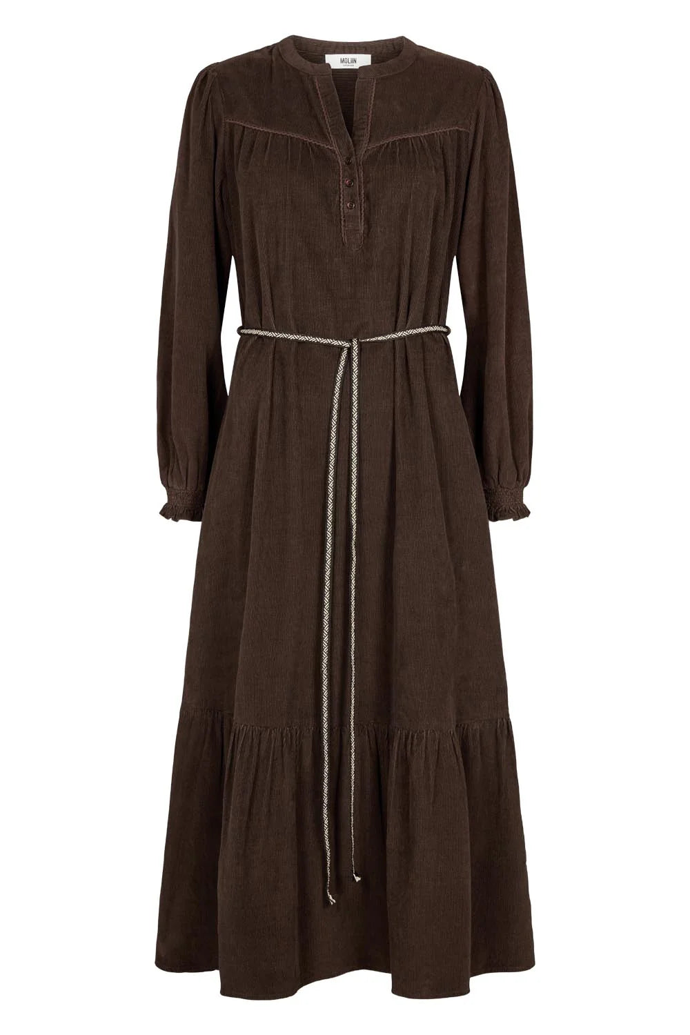 Moliin Tess Cord Dress in Black Coffee