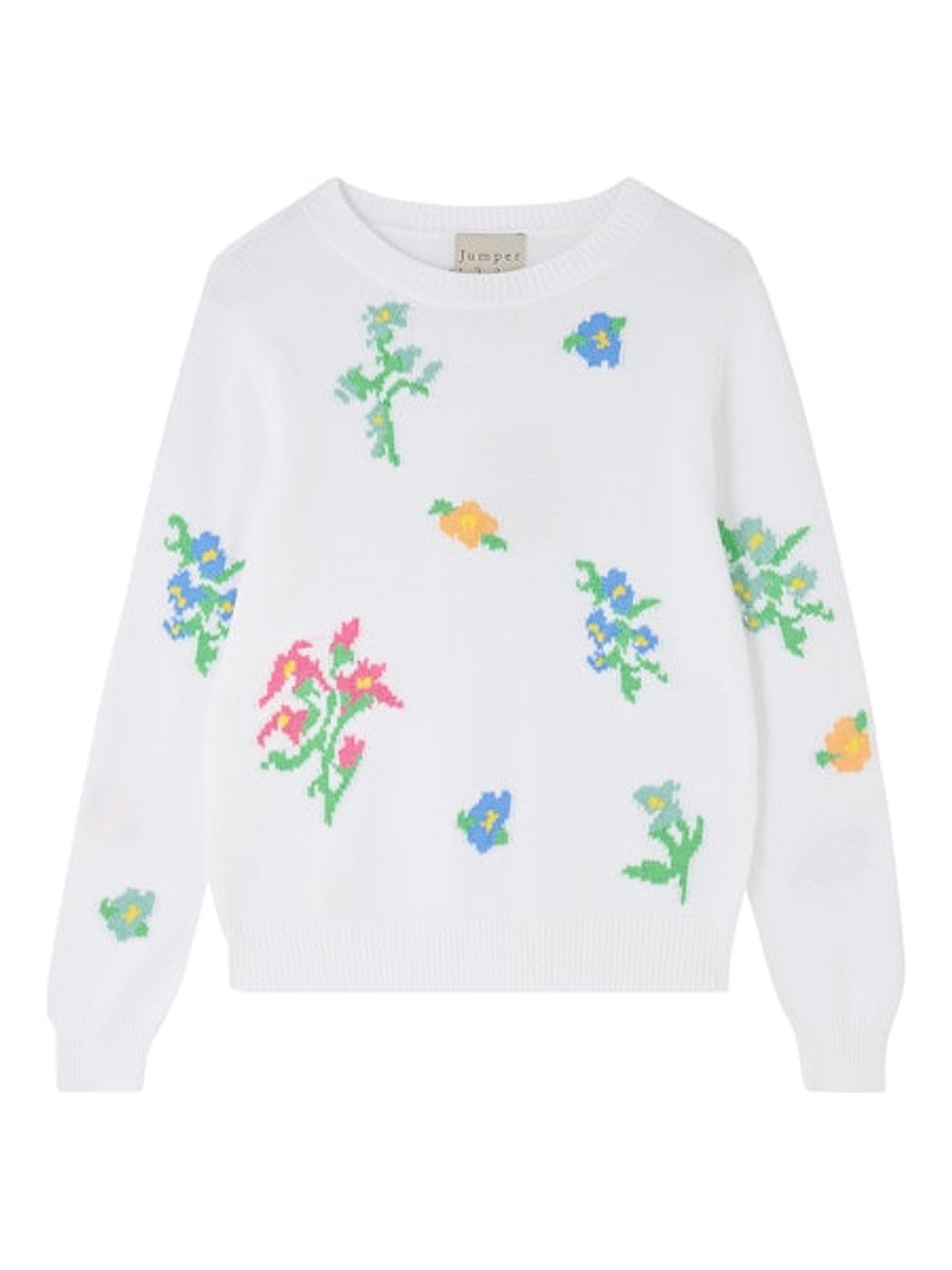 JU Flower Crew in White Multi