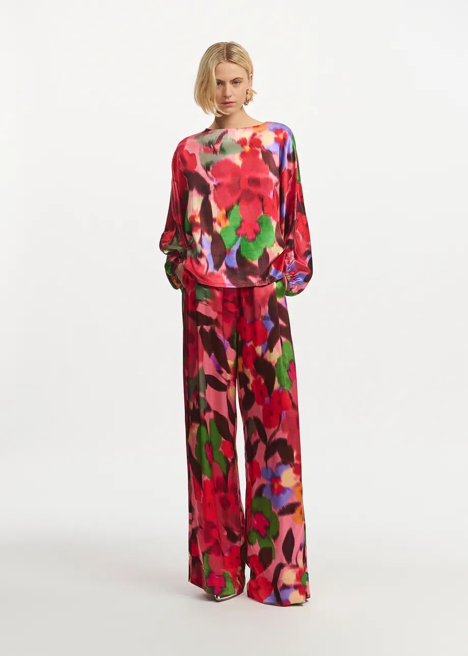 EA Ficus Wide Leg Pants in Granny's Lipstick