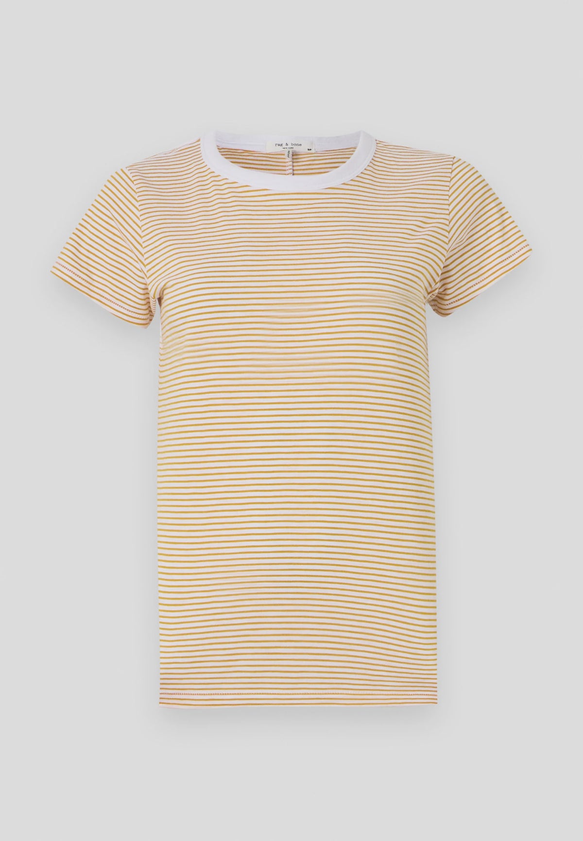 R&B SS Slub Stripe Tee in Yellow