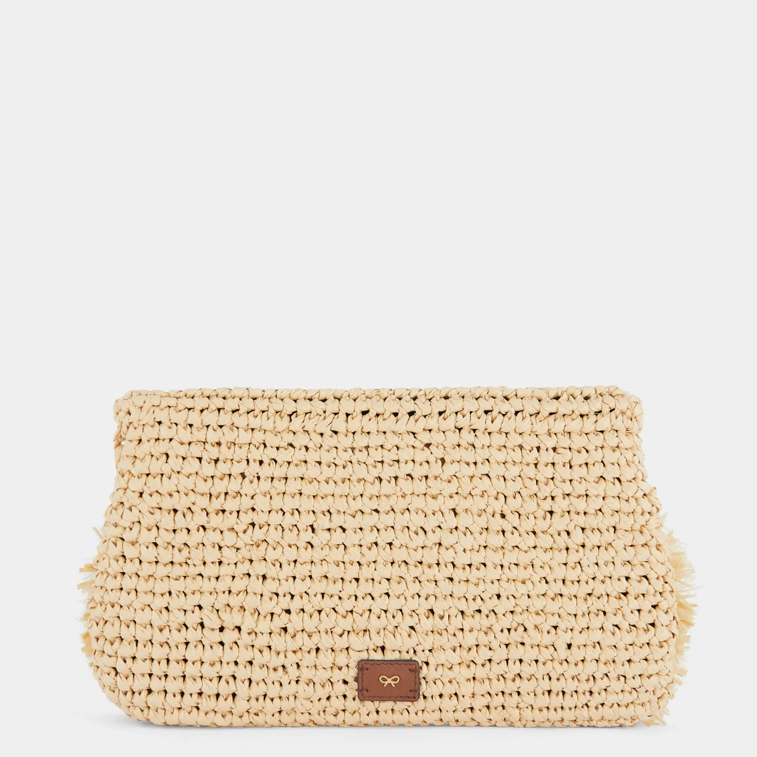 Anya Hindmarch Bow Clutch in Natural Raffia