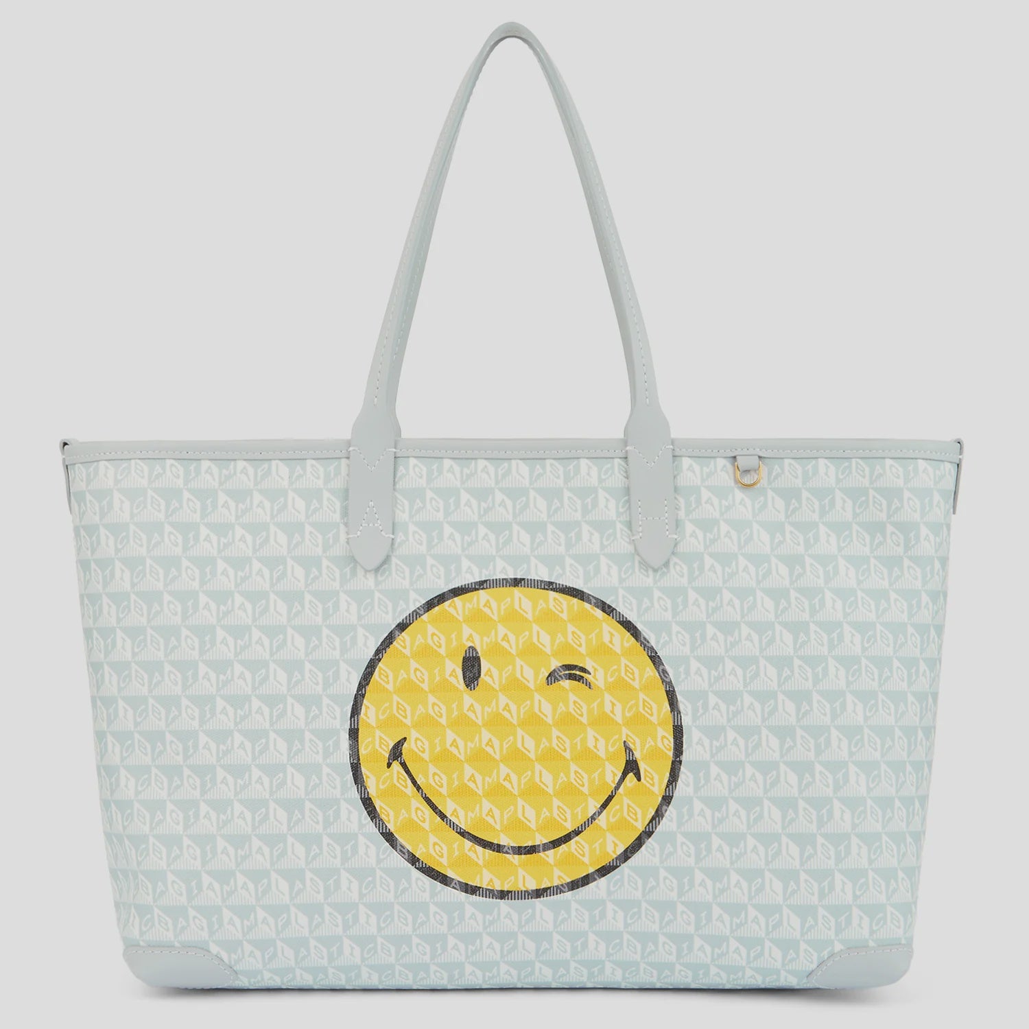 AH I am a Plastic Bag Zipped Tote Wink in Frost